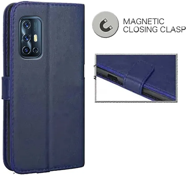 Blue_Leather_Vivo_V17_Flip_Cover
