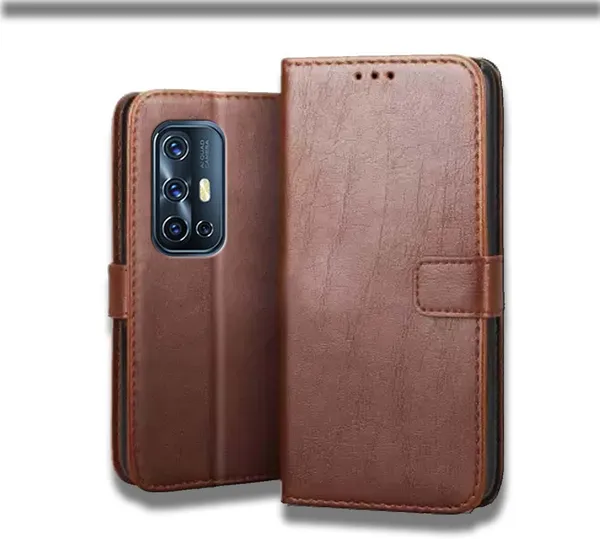 Brown_Leather_Vivo_V17_Flip_Cover
