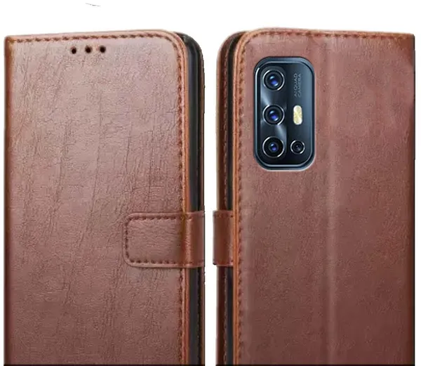 Brown_Leather_Vivo_V17_Flip_Cover