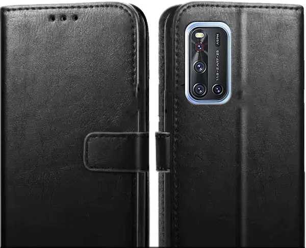 Black_Leather_Vivo_V19_Flip_Cover