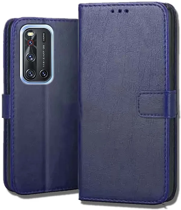 Blue_Leather_Vivo_V19_Flip_Cover