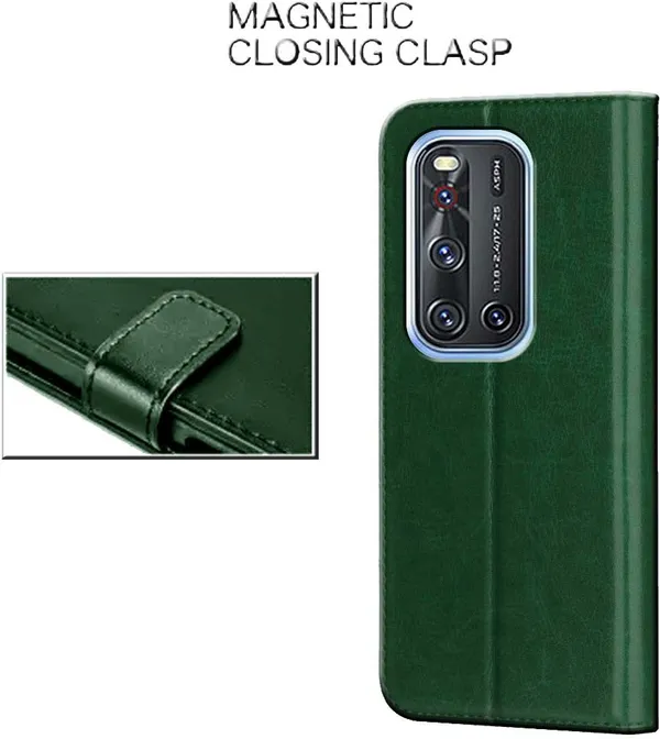 Green_Leather_Vivo_V19_Flip_Cover