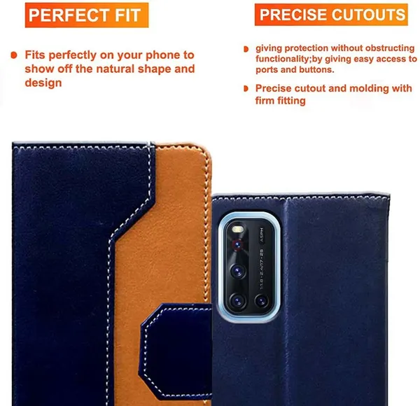 Multicolor_Artificial_Leather_Vivo_V19_Flip_Cover