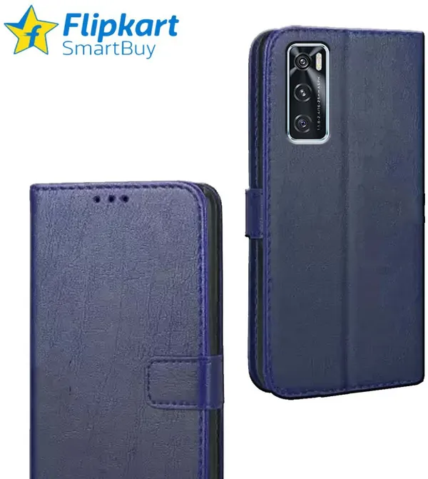 Blue_Leather_Vivo_V20_SE_Flip_Cover