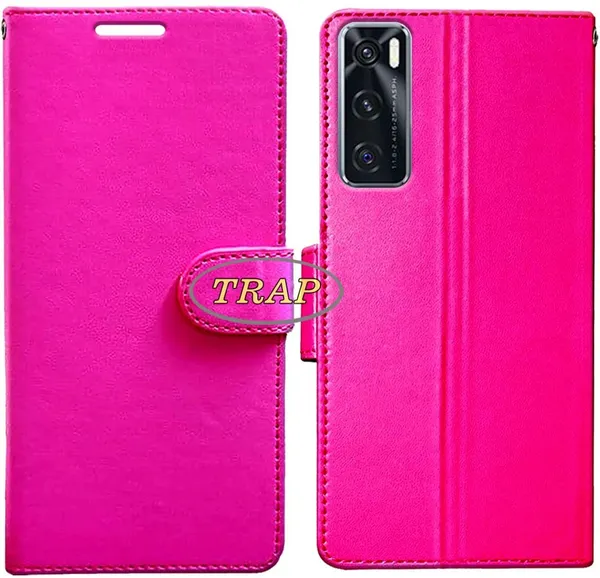 Pink_Artificial_Leather_Vivo_V20_SE_Back_Cover