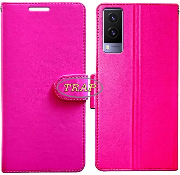 Pink_Artificial_Leather_Vivo_V21E_5G_Back_Cover