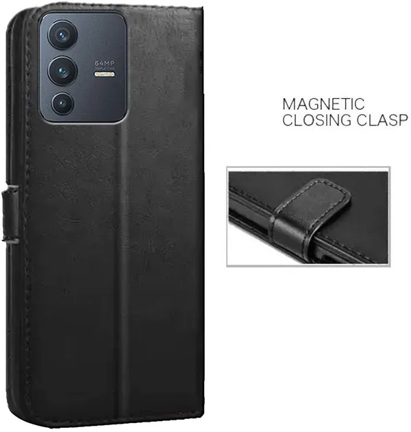 Black_Artificial_Leather_Vivo_V23_5G_Back_Cover