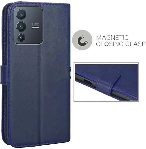 Blue_Artificial_Leather_Vivo_V23_5G_Back_Cover