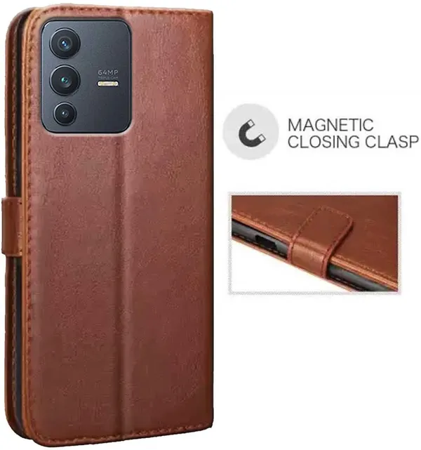 Brown_Artificial_Leather_Vivo_V23_5G_Back_Cover