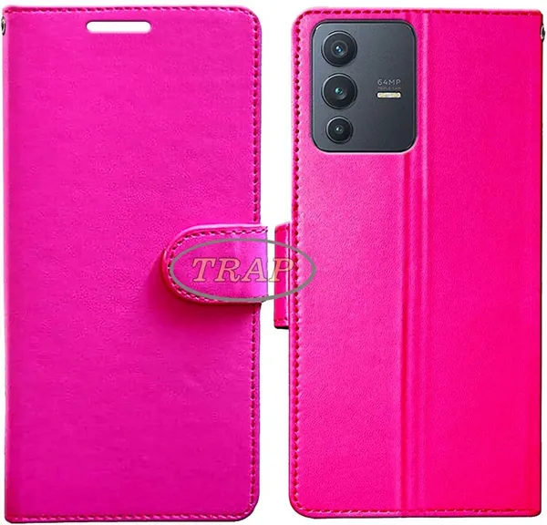 Pink_Artificial_Leather_Vivo_V23_5G_Back_Cover