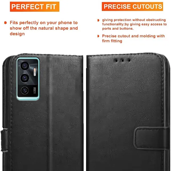 Black_Artificial_Leather_Vivo_V23E_Back_Cover