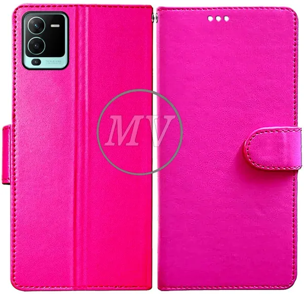 Pink_Artificial_Leather_Vivo_V25_Back_Cover