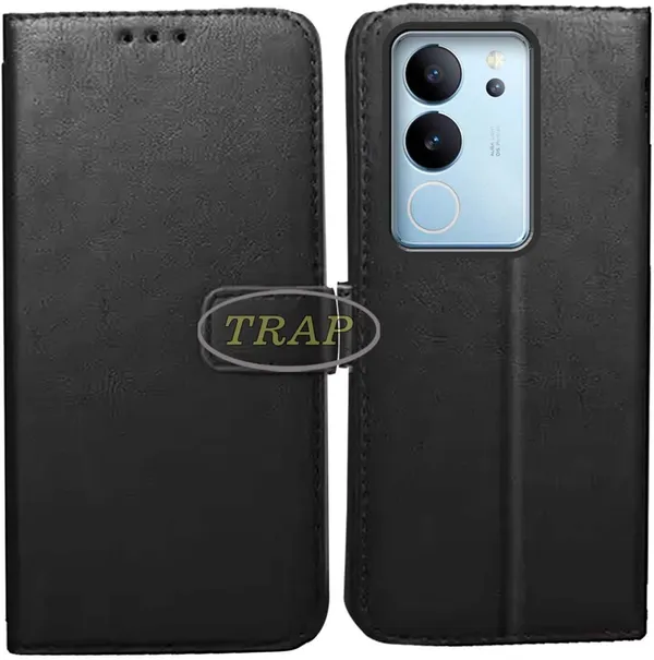 Black_Artificial_Leather_Vivo_V29_Back_Cover