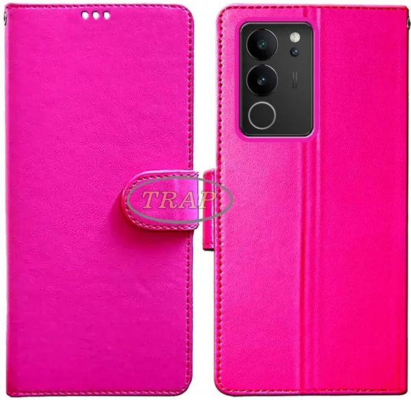 Pink_Artificial_Leather_Vivo_V29_Pro_Back_Cover
