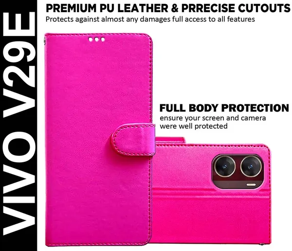 Pink_Artificial_Leather_Vivo_V29E_Back_Cover