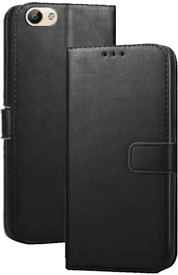 Black_Artificial_Leather_Vivo_V5_Flip_Cover