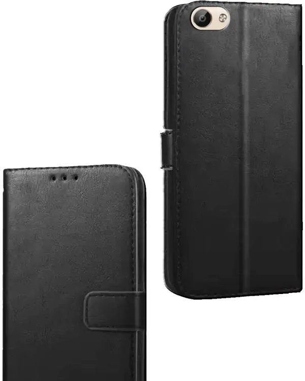 Black_Artificial_Leather_Vivo_V5_Flip_Cover
