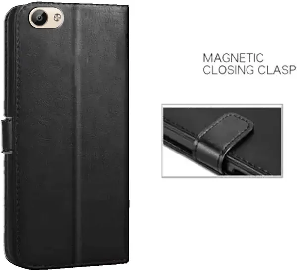 Black_Artificial_Leather_Vivo_V5_Flip_Cover