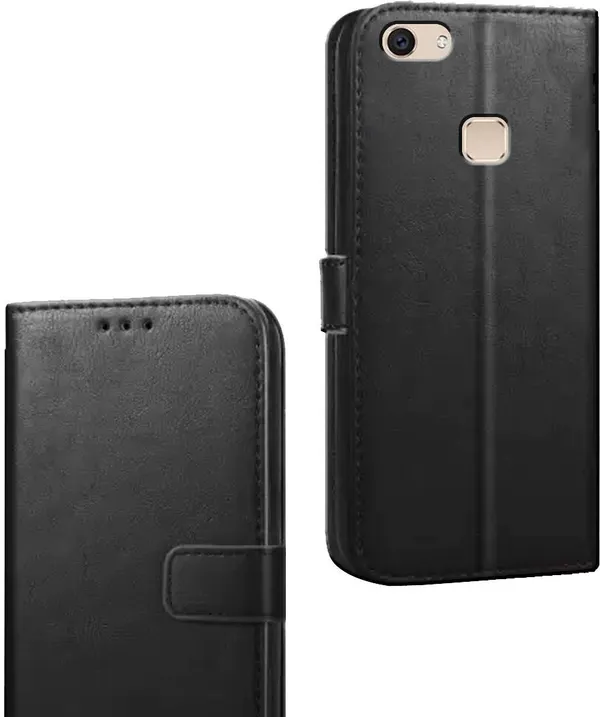 Black_Artificial_Leather_VIVO_V7_Flip_Cover