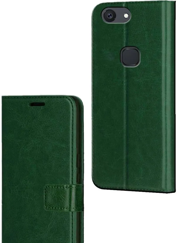 Green_Artificial_Leather_VIVO_V7_Flip_Cover