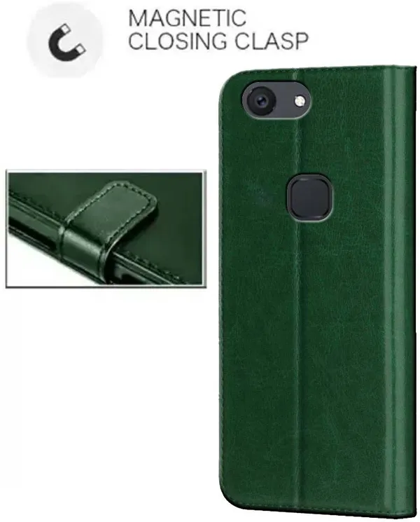Green_Artificial_Leather_VIVO_V7_Flip_Cover