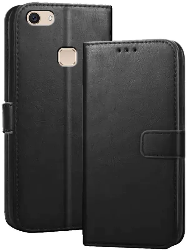Black_Artificial_Leather_VIVO_V7_Plus_Flip_Cover