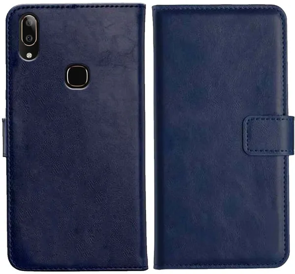 Blue_Leather_Vivo_V9_Flip_Cover