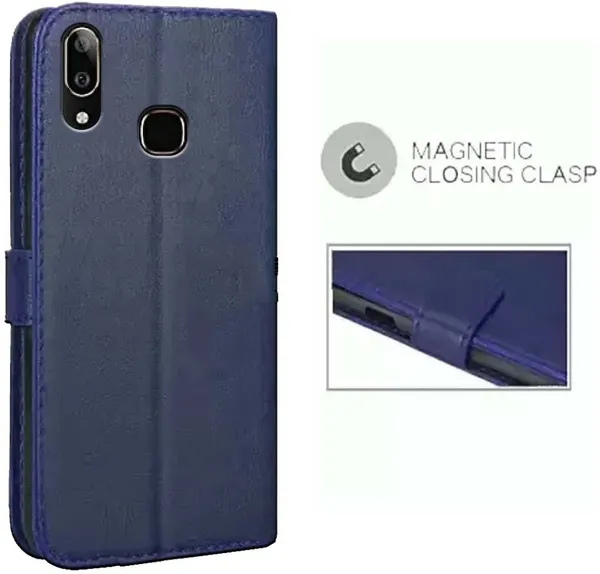 Blue_Artificial_Leather_Vivo_V9_Pro_Flip_Cover
