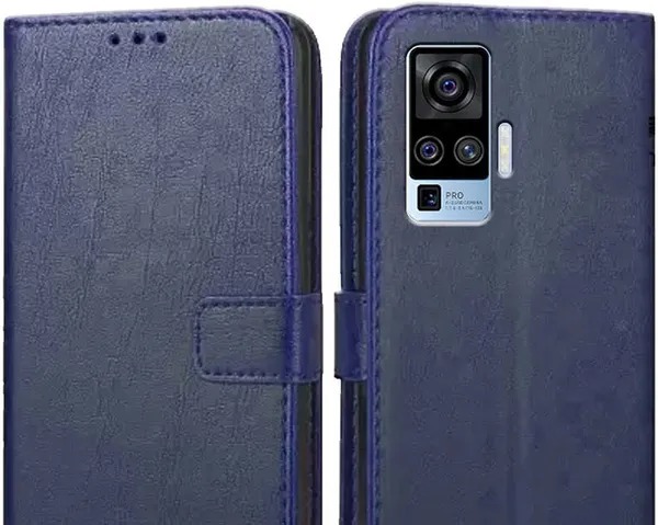 Blue_Leather_Vivo_X50_Pro_Flip_Cover