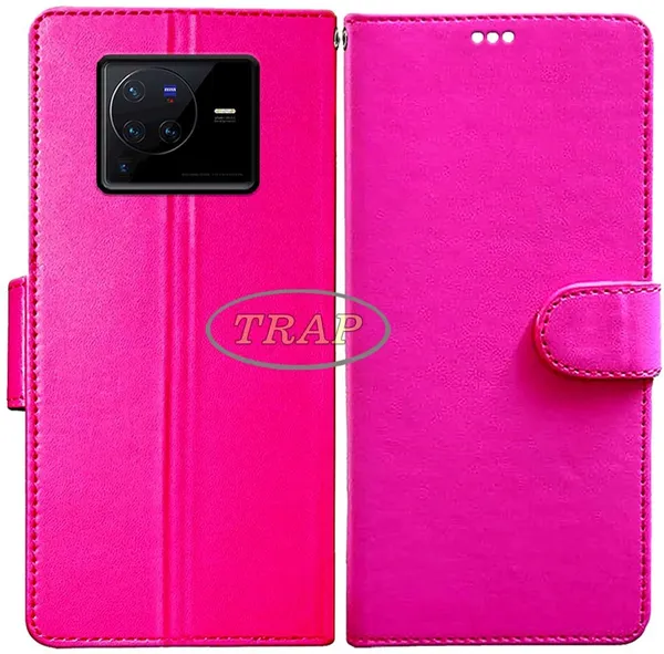 Pink_Artificial_Leather_Vivo_X80_Back_Cover