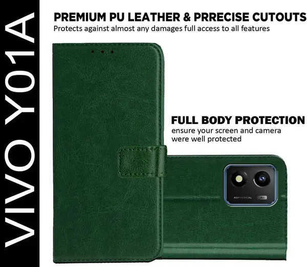 Green_Artificial_Leather_Vivo_Y01A_Back_Cover
