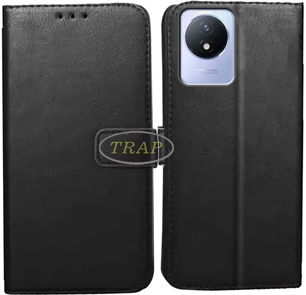 Black_Artificial_Leather_Vivo_Y02_Back_Cover