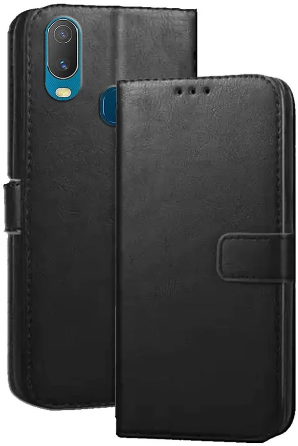 Black_Artificial_Leather_Vivo_Y11_(2019)_Flip_Cover