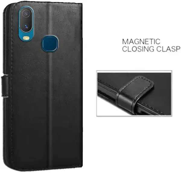 Black_Artificial_Leather_Vivo_Y11_(2019)_Flip_Cover