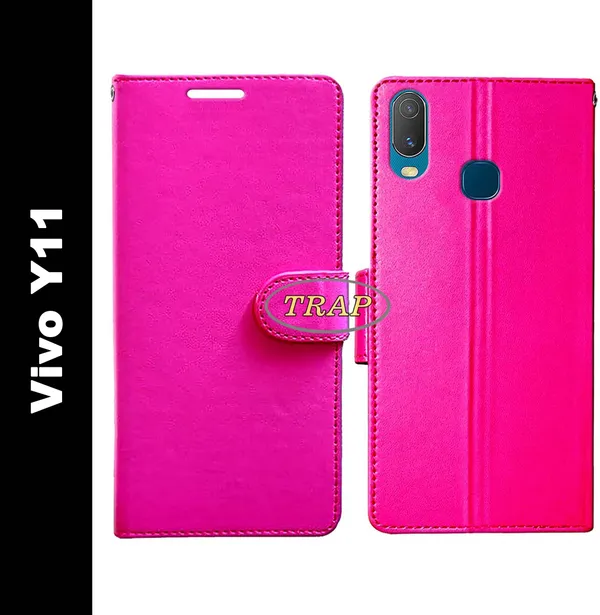Pink_Artificial_Leather_Vivo_Y11_Back_Cover