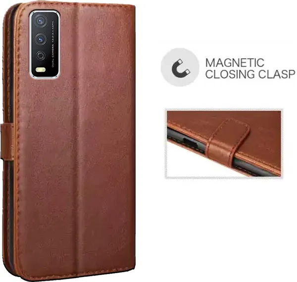 Brown_Artificial_Leather_Vivo_Y12S_Flip_Cover