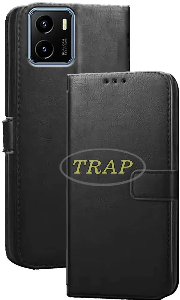 Black_Artificial_Leather_Vivo_Y15S_Back_Cover