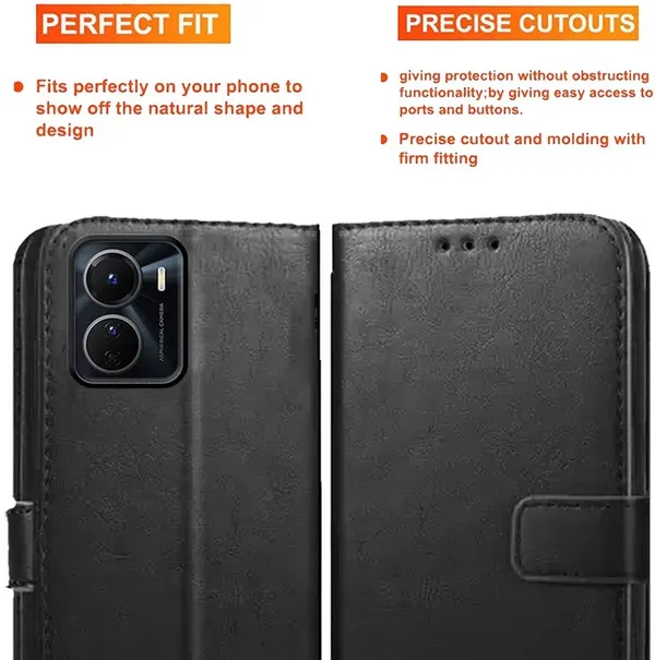 Black_Artificial_Leather_Vivo_Y16&Vivo_T2X_5G_Back_Cover