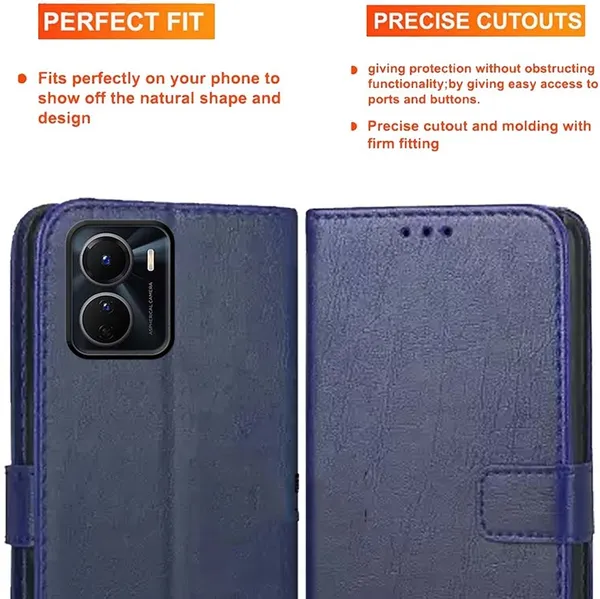 Blue_Artificial_Leather_Vivo_Y16&Vivo_T2X_5G_Back_Cover