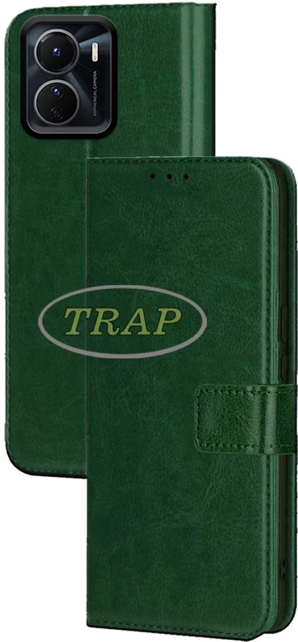 Green_Artificial_Leather_Vivo_Y16&Vivo_T2X_5G_Back_Cover