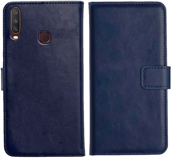 Blue_Leather_Vivo_Y17_Flip_Cover