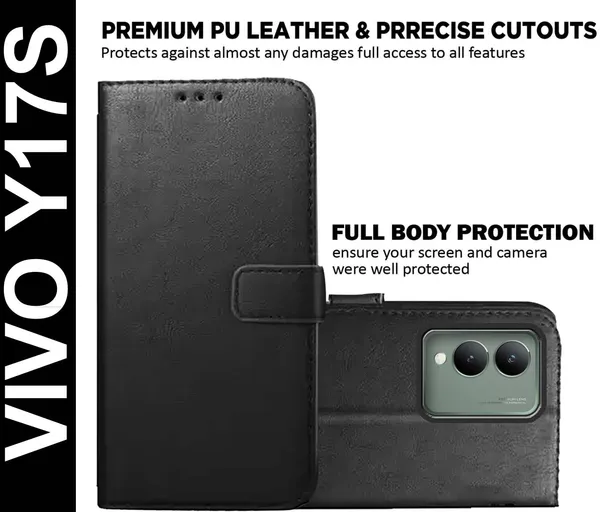 Black_Artificial_Leather_Vivo_Y17S_Back_Cover