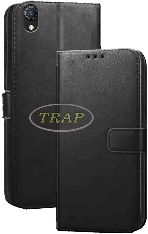 Black_Artificial_Leather_Vivo_Y1S_2021_Back_Cover