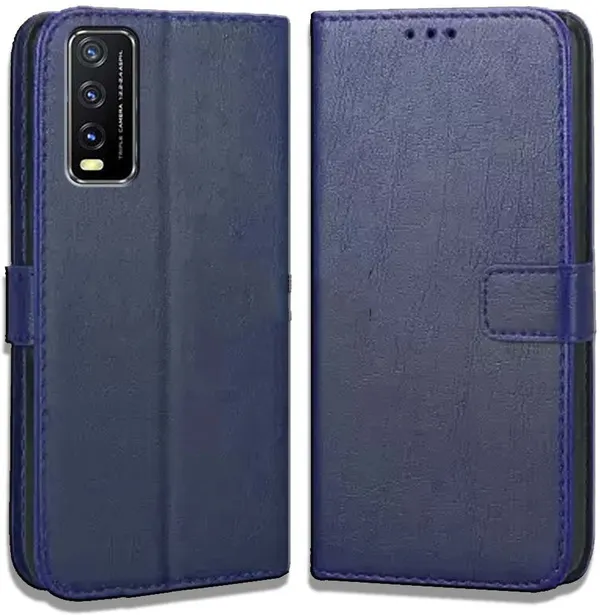 Blue_Leather_Vivo_Y20_Flip_Cover