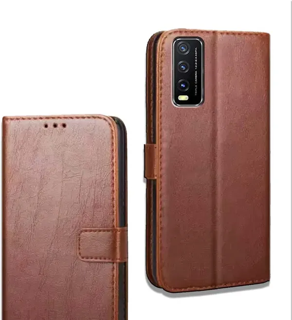 Brown_Leather_Vivo_Y20_Flip_Cover