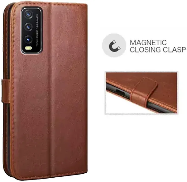 Brown_Leather_Vivo_Y20_Flip_Cover