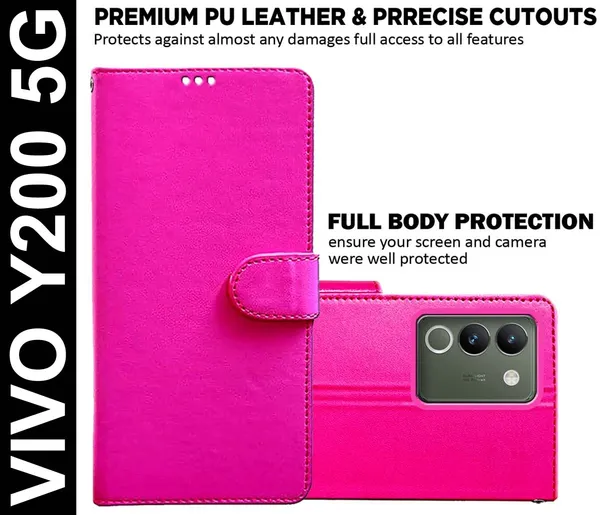 Pink_Artificial_Leather_Vivo_Y200_5G_Back_Cover