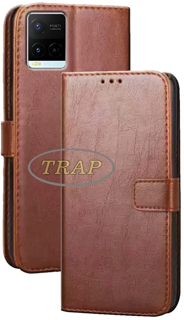 Brown_Artificial_Leather_Vivo_Y21_2021_Back_Cover