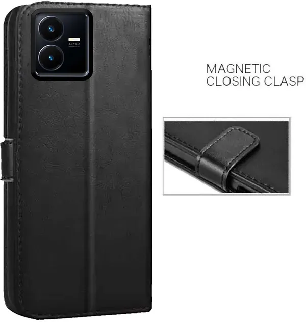 Black_Artificial_Leather_Vivo_Y22_Back_Cover