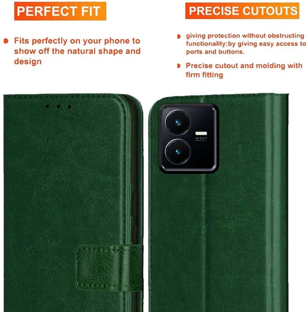 Green_Artificial_Leather_Vivo_Y22_Back_Cover